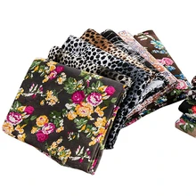 Нигерийская 100 хлопковая ткань с принтом розы, трикотажная ткань, тонкая для шитья платья или леггинсов, 50*150 см/шт YA0092(A0092B