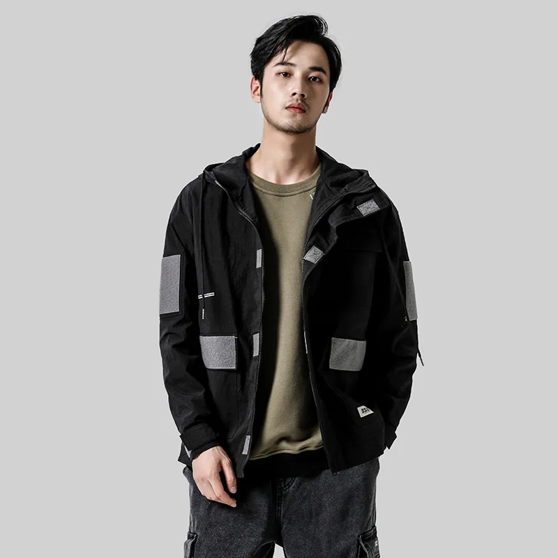 

City Where the Product 2019 Autumn Clothing New Style Characteristics Pocket Decoration Hooded Drawstring Jacket Autumn Clothing