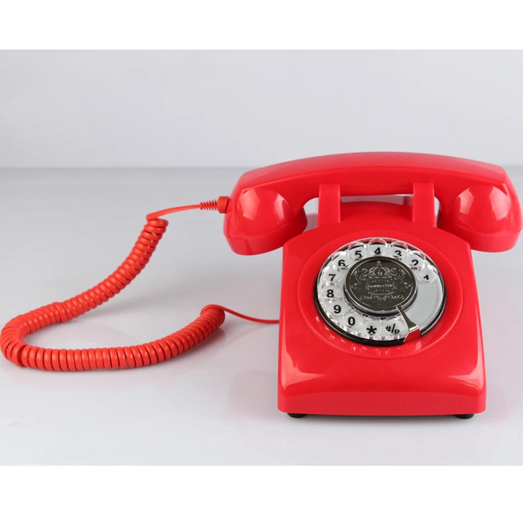 Rotary Dial Telephone for Home Office Retro Design 1970's Classic Style desk phone Landline 