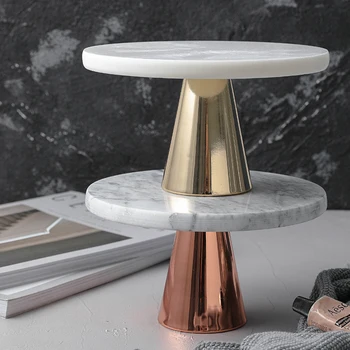 

Nordic Luxury Marble Cake Jewelry Cosmetics Display Tray Home Afternoon Tea Dessert Table Decoration Cake Rack Home Decoration