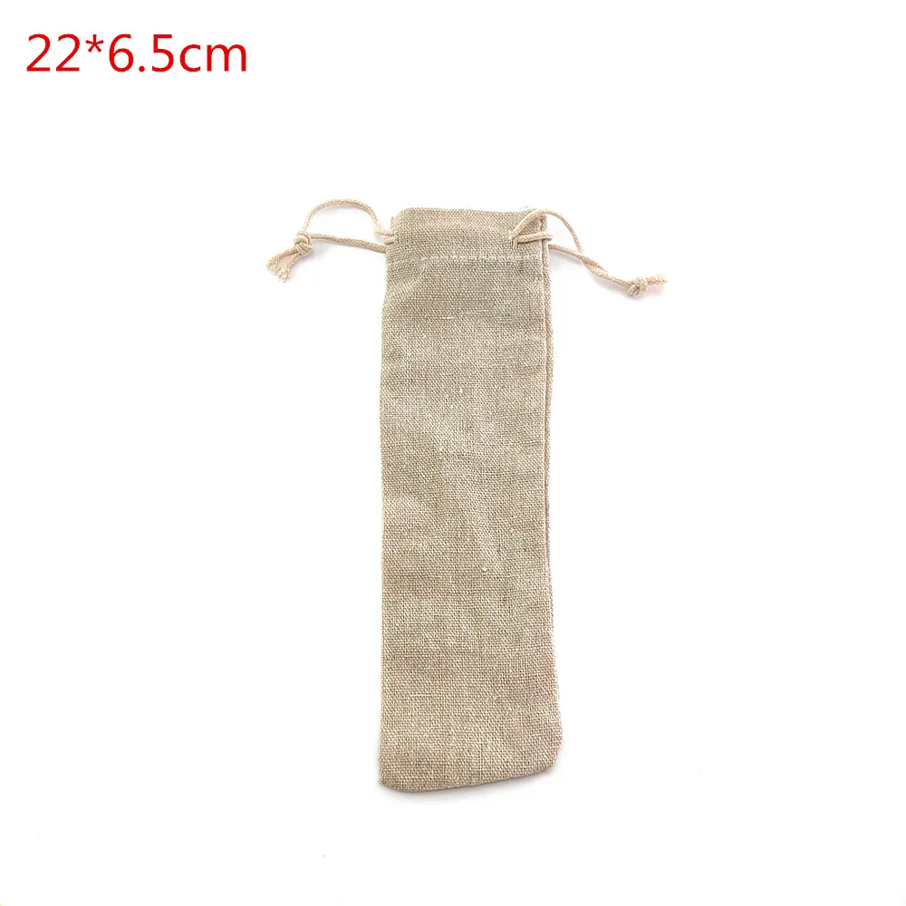 1Pc Storage Organizer Travel Cutlery Bag Container Drawstring Portable Canvas Knife Fork Draw 6Syle Beige | Дом и сад