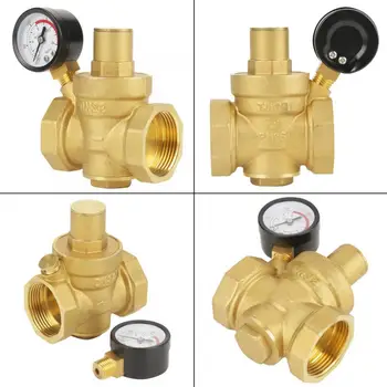 

BSP DN32 Brass Water Pressure Reducing Valve with Adjustable Gauge Flow 1.6Mpa with Adjustment Knob
