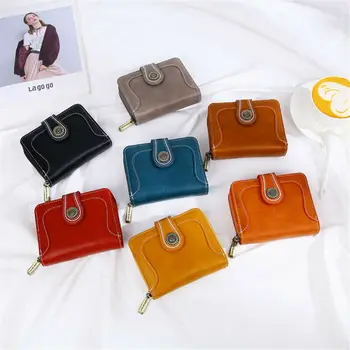 

New Fashion Women Ladies Leather Short Wallet Money Purse Folding Coin Card Holder Zip Bag