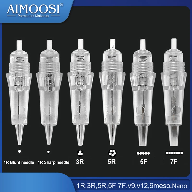 Картридж игольчатый для тату машинки Aimoosi A5 15 шт./лот перманентного макияжа 1R 3R 5R 5F