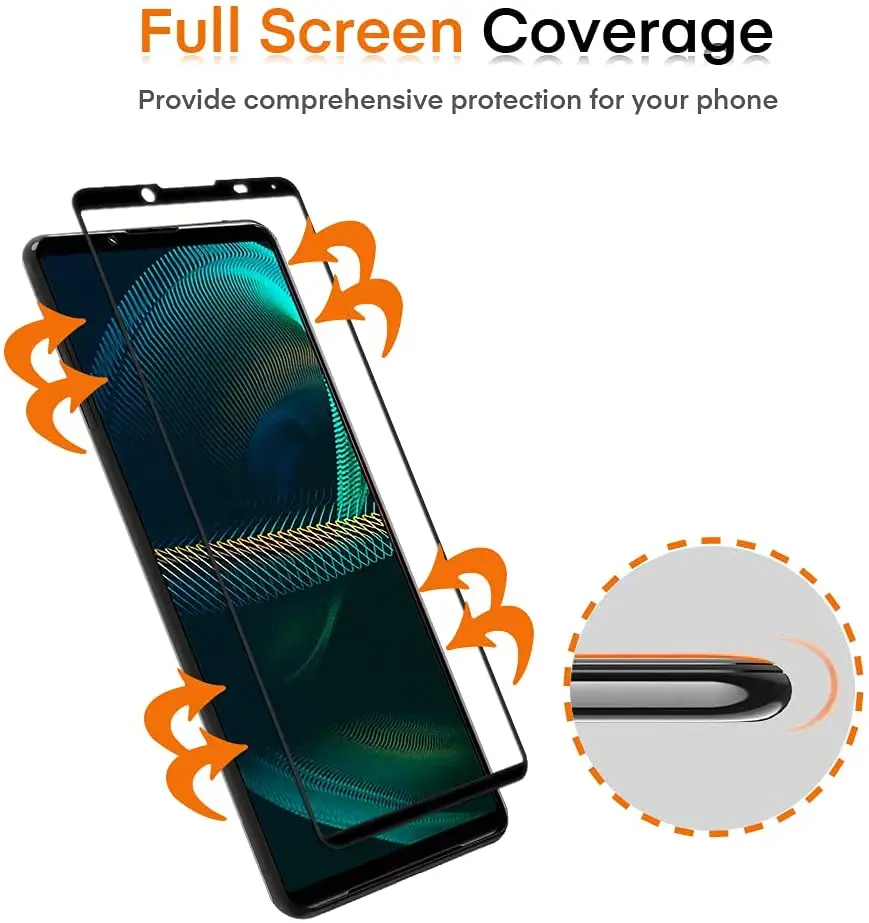 2.5D 9H Tempered Glass For Sony Xperia 1 5 10 II iii Screen Protector with HD Lens Protector On For For Sony Xperia1 5 10 III ii mobile screen protector