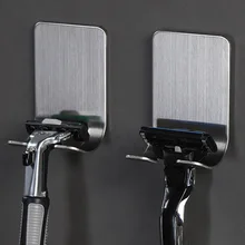 1 pcs razor stainless steel holder for men's razor holder bathroom razor holder wall adhesive storage hook kitchen hanger