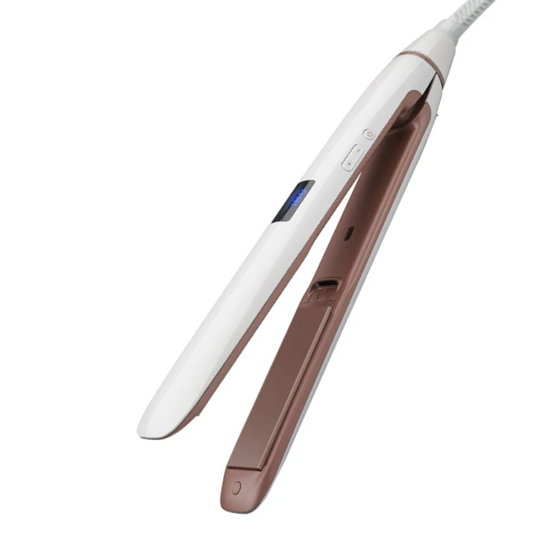 

Pro Hair Straightener With 1 Inch(3 x 9Cm) Floating Ceramic Iron, Steam Function,Heat Up Fast, Adjustment Temp 284 Fahrenheit-44