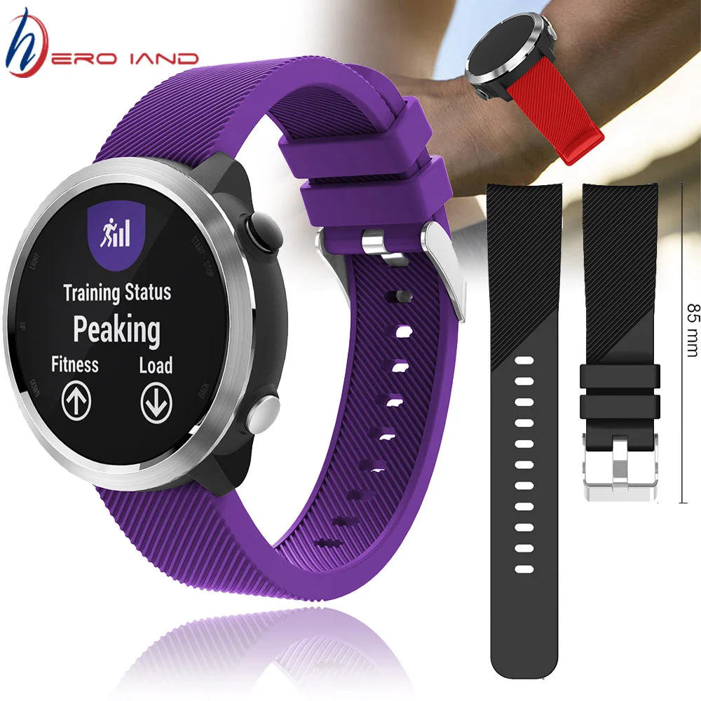 20 мм спортивный силиконовый ремешок для наручных часов Garmin Forerunner 645 245 245M Vivoactive 3