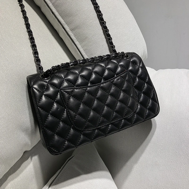 LUCDO, известный бренд, клетчатая сумка на плечо, женская сумка-мессенджер на цепочке, дизайнерская Классическая Вместительная женская сумка через плечо из искусственной кожи