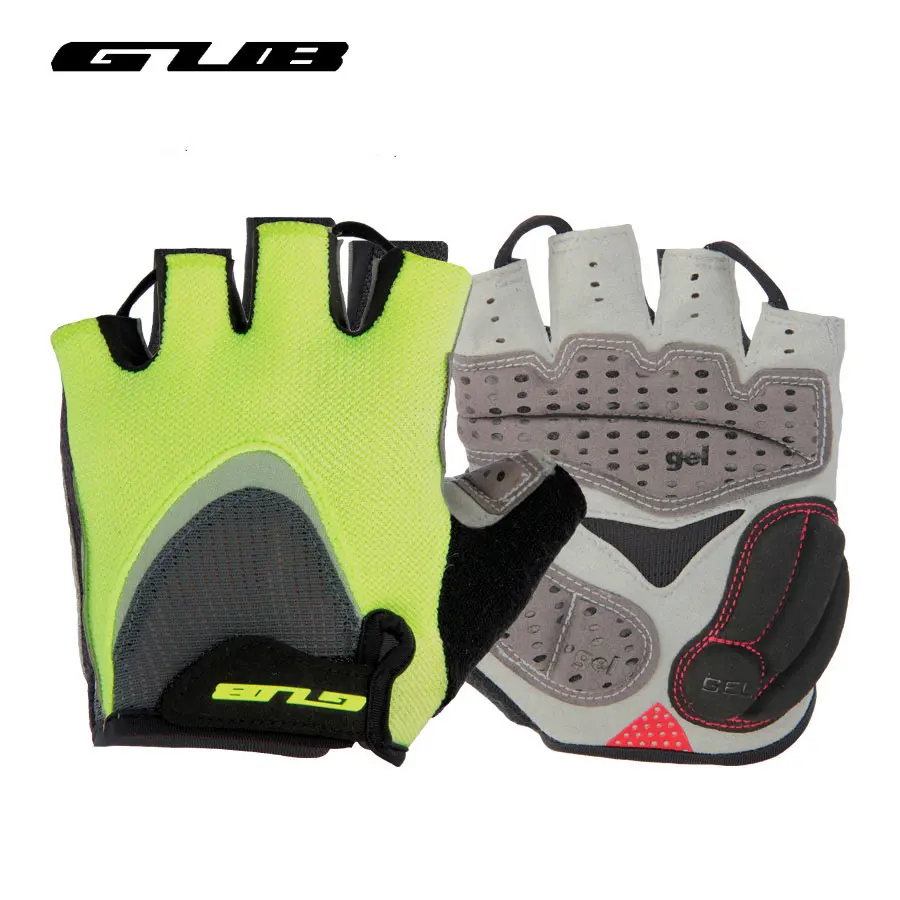 GUB Endurance Cycling Gloves Bicycle Bike Fingerless Gloves Silicone Half/Short Finger Extra Gel Gloves Double Gel-Vent Padding 4