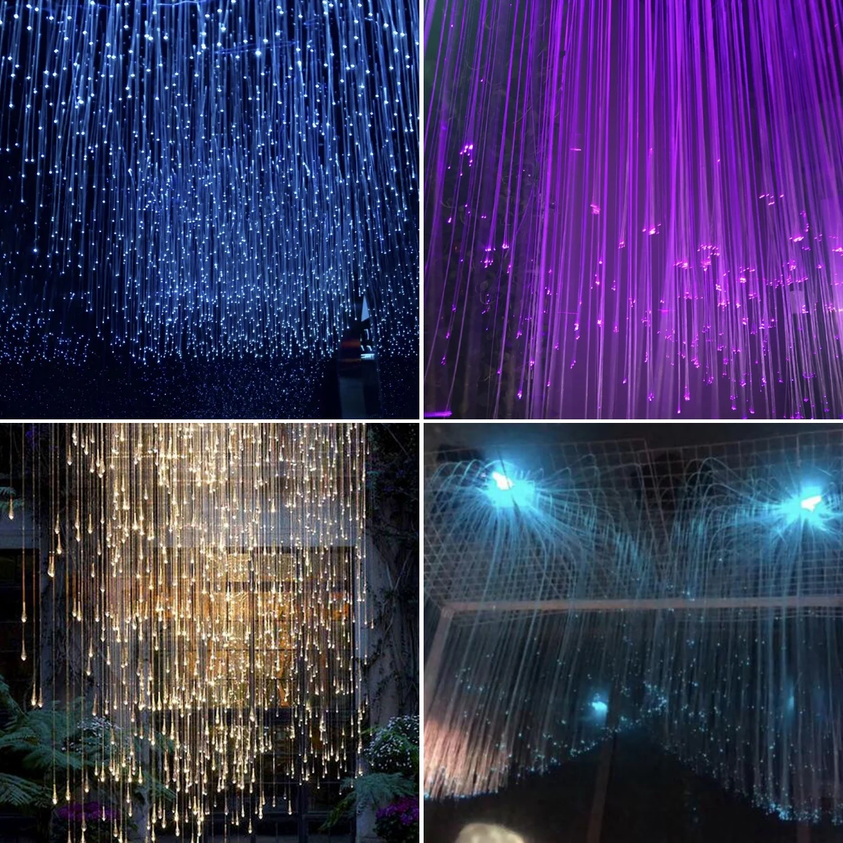 Sparkle Flash Point PMMA Plastic Fiber Optic Cable 0.75mm*50pcs~300pcs for Led Light Engine side Pointed tree Waterfall Curtain