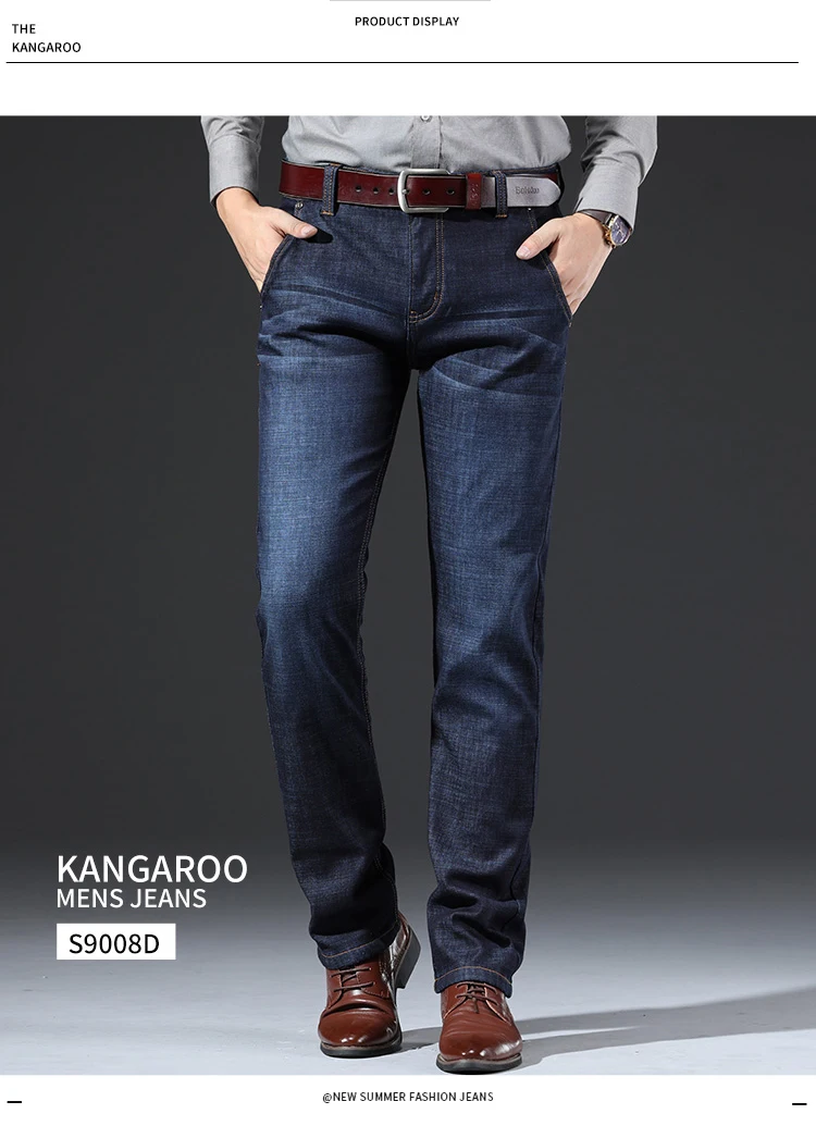 DAISHU Winter Warm Fleece Men's Jeans Thick Denim Jeans Straight Fit Trousers Cotton Velvet Pants men Large size 40 42 44