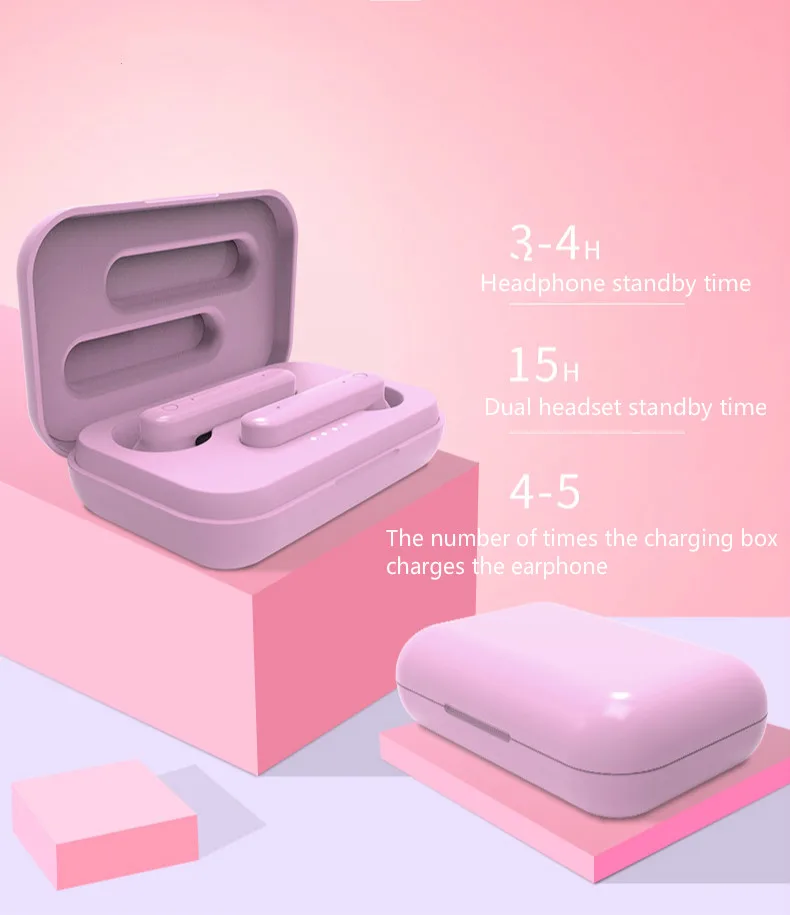 TWS Bluetooth гарнитура 5,0 беспроводные Macarons стерео Бас музыкальная игра водонепроницаемые наушники Handsfree