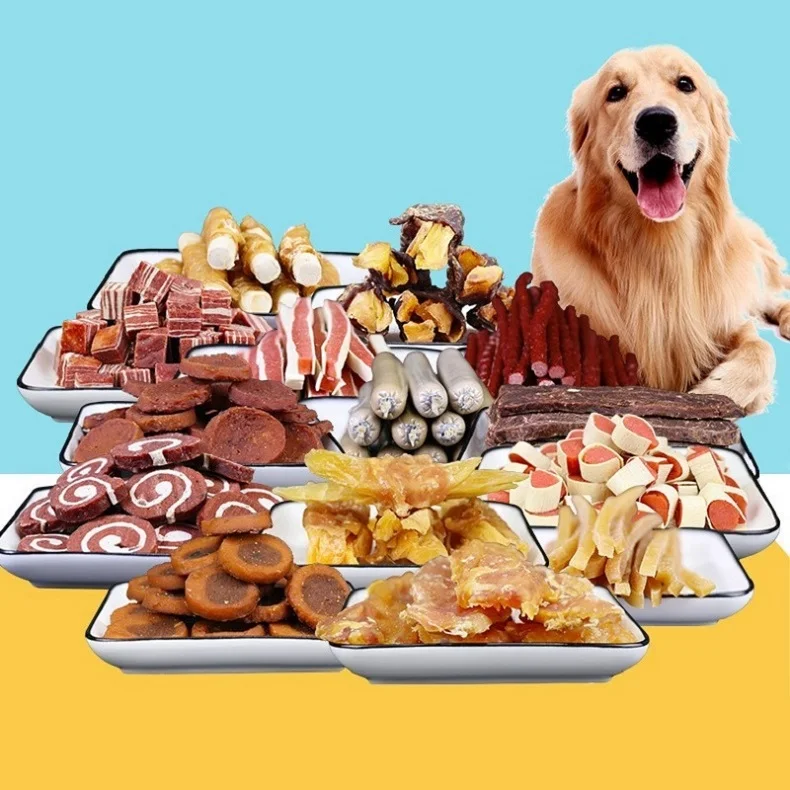Coffret cadeau de 1300 g de snacks pour chiens, nourriture saine pour animaux de compagnie, poulet, canard et bœuf, récompense pour l'entraînement des dents, nouveauté 2021