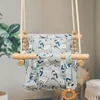 Baby Canvas Swing Chair Wood Toy Children Outside Indoor Basket Hanging Kindergarten Toy swingset Swinging Rocking Chair For Kid 6