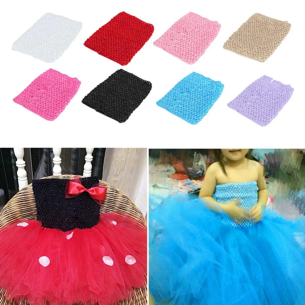 Girls Tank Tops Crochet Tube Top Elastic Waistband Headband Hair Band Tutu Skirt