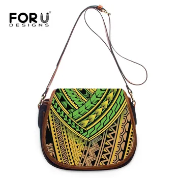 

FORUDESIGNS Polynesian Style Cross Body Bag Small Shoulder Handbag Women Stylish Leather Hasp Handbags Flap Female Mini Bag