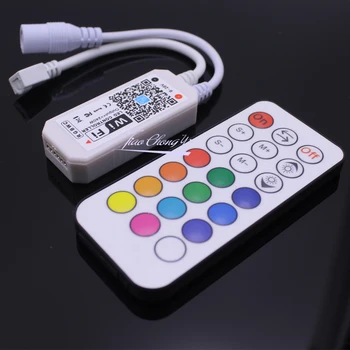 

WiFi RGBWC RGBCCT Controller APP / Alexa Google Home Voice Control DC12V 24V 21Key RF Remote for 5050 RGB+CCT RGBWC LED Strip
