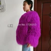 2022Women real mongolian sheep fur coat ladies leather short style beach wool fur jacket female outerwear ► Photo 3/6