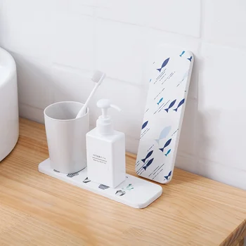 

Diatom Mud Moisture Proof Non-slip Soap Pad Pastoral Style Toothbrush Cup Storage Mat Bathroom Absorbent Mat