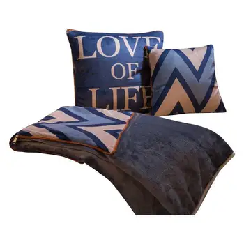 

B-LIFE Travel Blanket Pillow | Large Portable Airplane Blanket 2-in-1 Foldable Blanket for Travel Use as Blanket for Car Camping