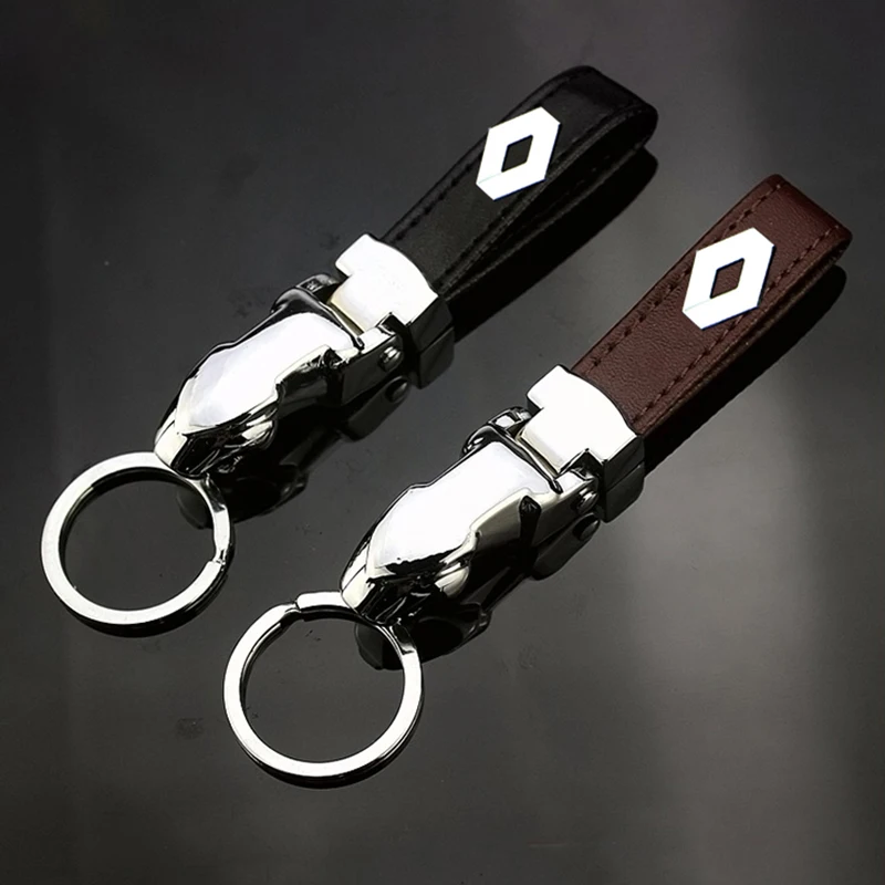 

1pcs Metal Leather Car Keychain Key Chain Key Ring For Renault Megane 2 3 Duster Logan Clio Laguna 2 Captur Car Goods Gadgets