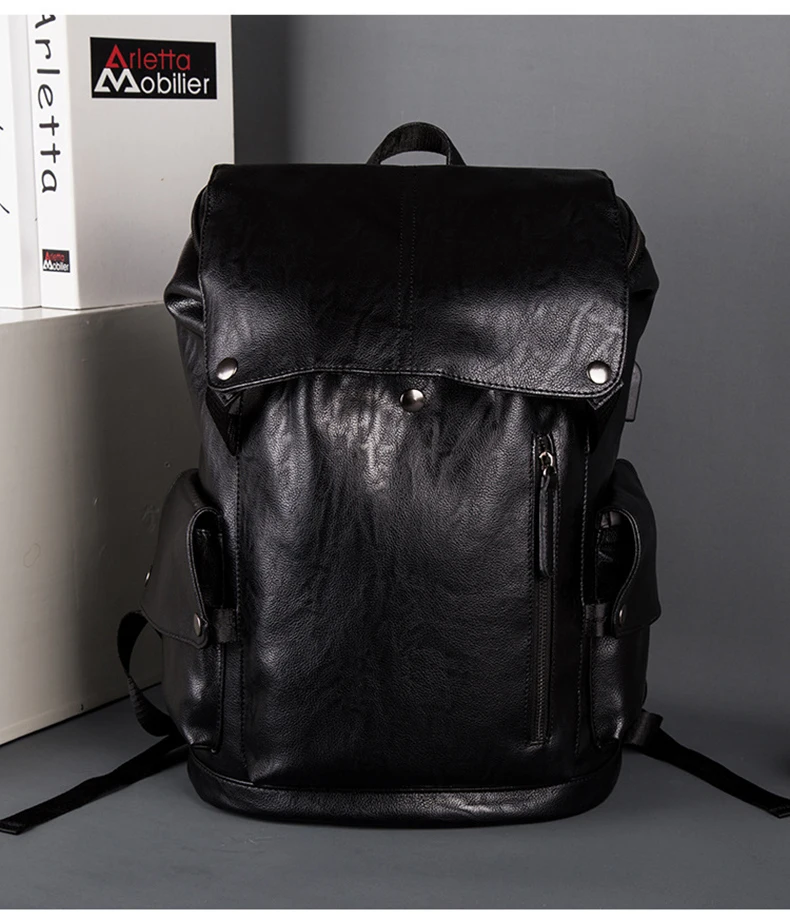 New bag for man large capacity Wear-resisting waterproof PU Travel Bag school backpack Business Computer men backpacks