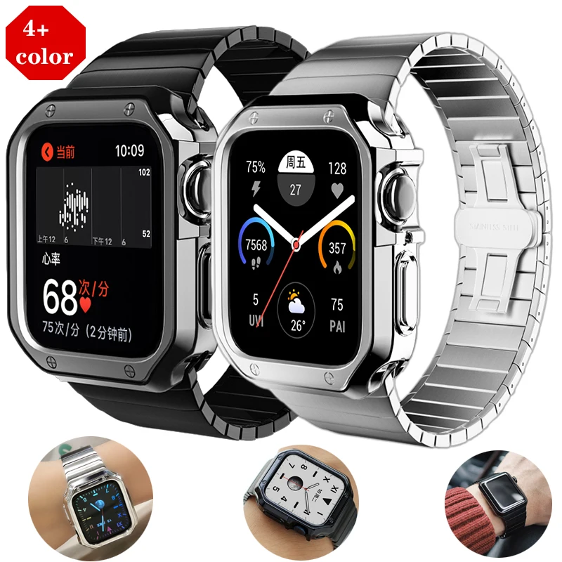 Ремешок из нержавеющей стали для Apple Watch band чехол 44 мм 40 42 мм/38 iWatch Series 7 6 5 4 3 2