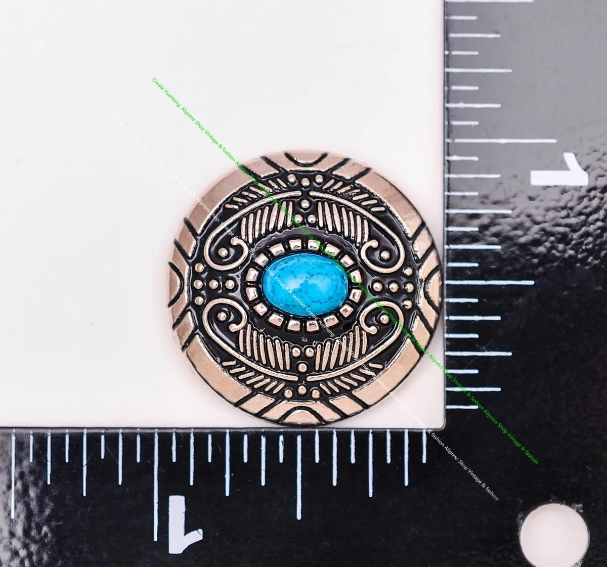 10PC 25mm Silber Südost Indische Kunst Blume Türkis Leathercraft Handtasche Hut Kleidung Gürtel Zubehör Concho Screwback – Detail 13