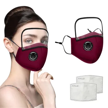 

Anti-dust Mouth Face Mask Cycling Respirator Adult Adults Washable Reusable Face Mask With Filter And Detachable Eye Shield