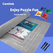 Comitok Puzzles Tapis Puzzle Rouleau De Feutre Tapis Jouer Puzzles Accessoires Portable Stockage Couverture jusqu'à 1000 Pièces YZA002 PR49