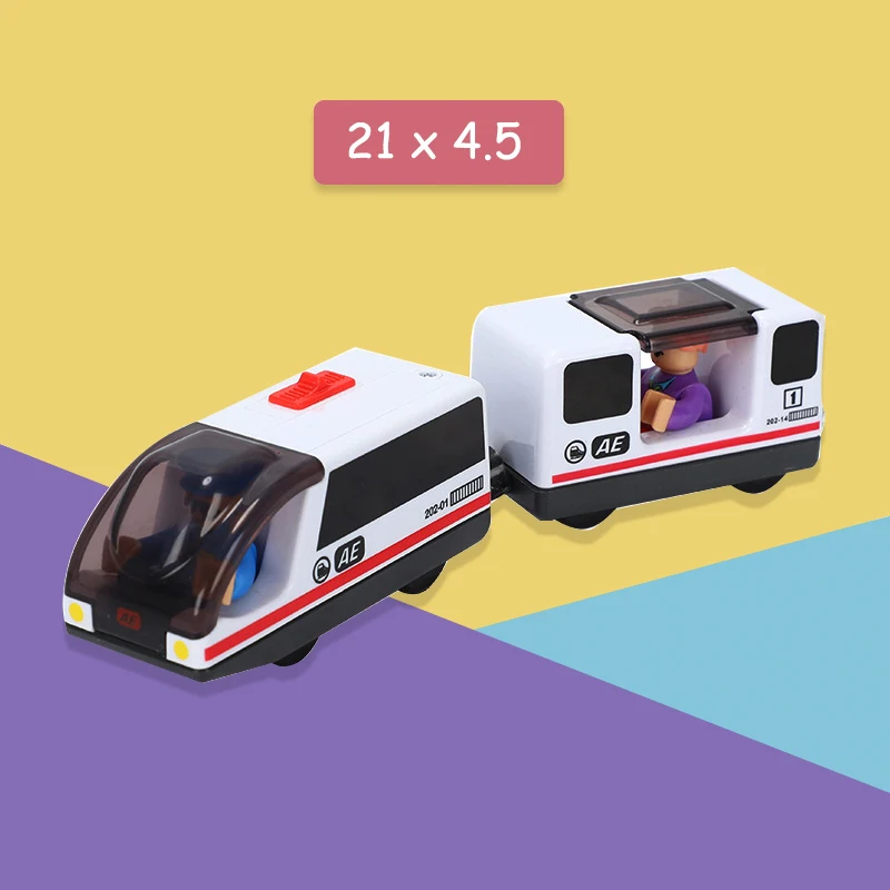 Детский Электрический поезд, игрушки, Магнитный слот, литая под давлением электрическая железная дорога с двумя вагонами, поезд, деревянная игрушка, подходит T-hmas, деревянные дорожки Brio - Цвет: 20