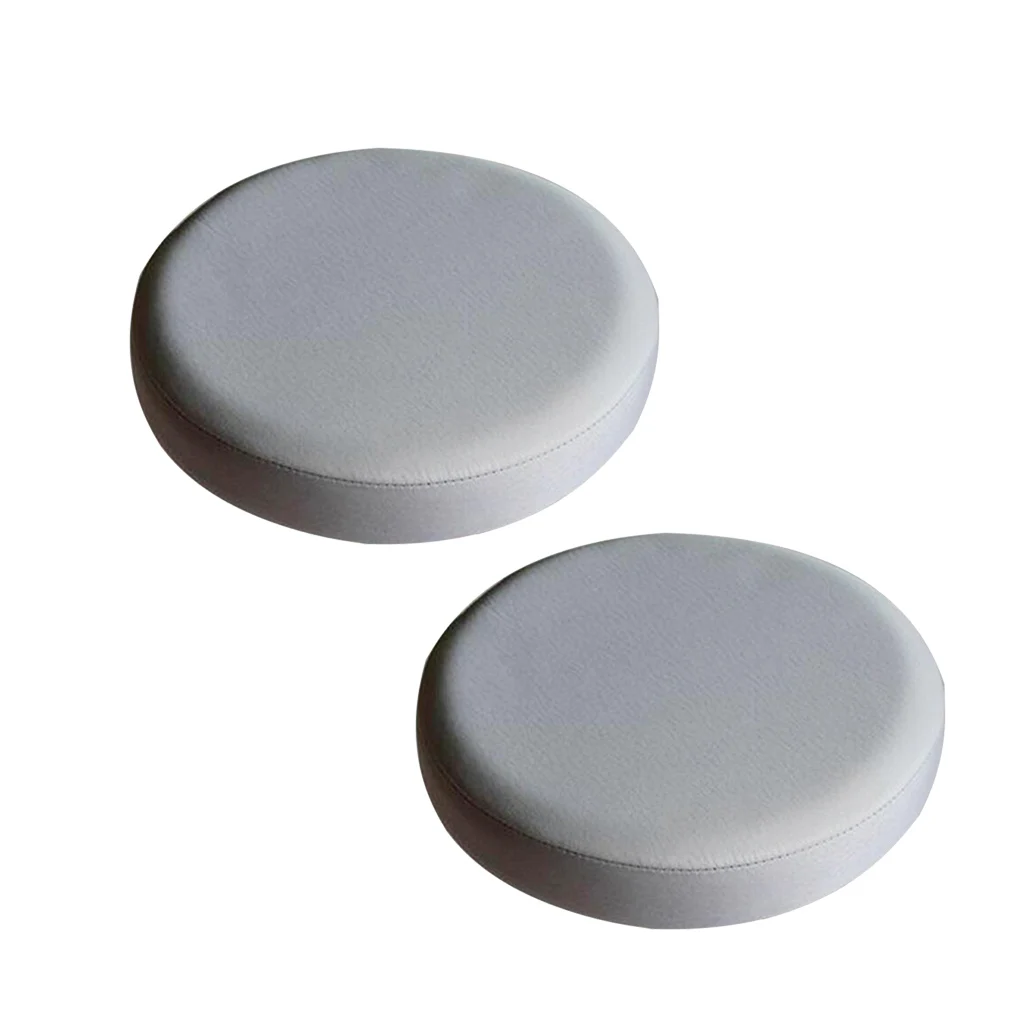 2xGrey_33x10cm Waterproof Anti-slip Bar Stool Cover Round Lift Chair Seat Sleeve for Salon Smooth Surface