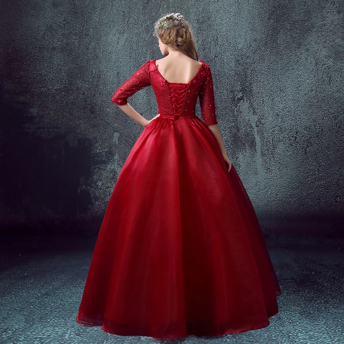 Vestido de festa Длинное Красное Кружевное длинное бальное платье с коротким рукавом для выпускного вечера из органзы с кристаллами, официальные платья для матери невесты