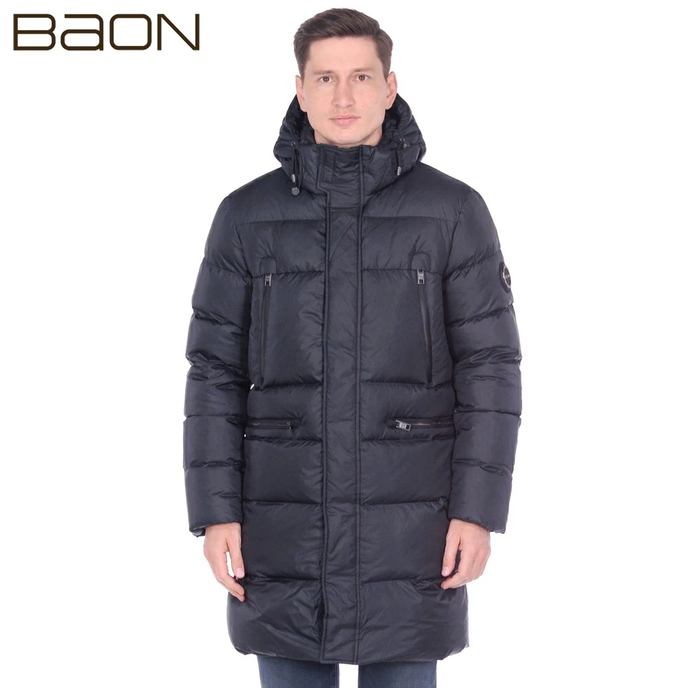 Длинный пуховик-парка с непроницаемыми молниями Baon B509517 | Мужская одежда