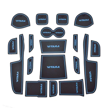 

For Suzuki Vitara 2015 2016 2017 2018 Car styling Cup mat door anti-slip mat Interior modification sticker Car Accessories