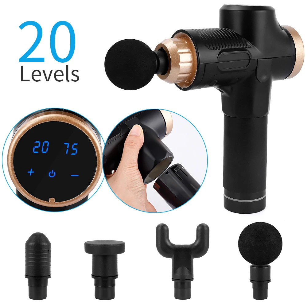 

EMS Massage Gun Cordless Rechargeable Muscle Stimulator Deep Tissue Massager Device Body Relaxation Slimming Shaping Pain Relief