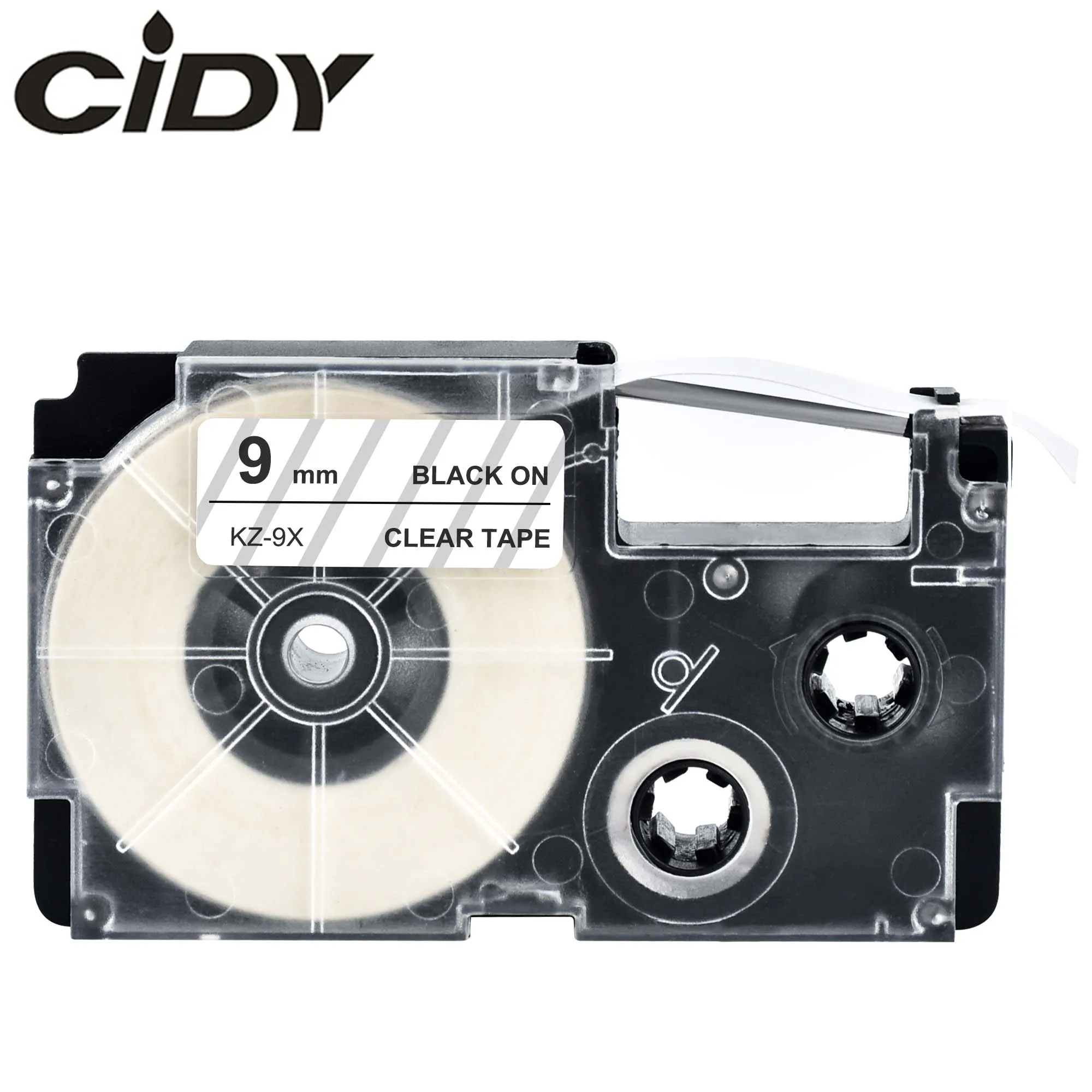 Cidy Лидер продаж 10 шт./лот Совместимость XR 9x xr9x 9 мм черный на прозрачном Клейкие ленты картридж xr-9x для EZ-label принтер kl-120