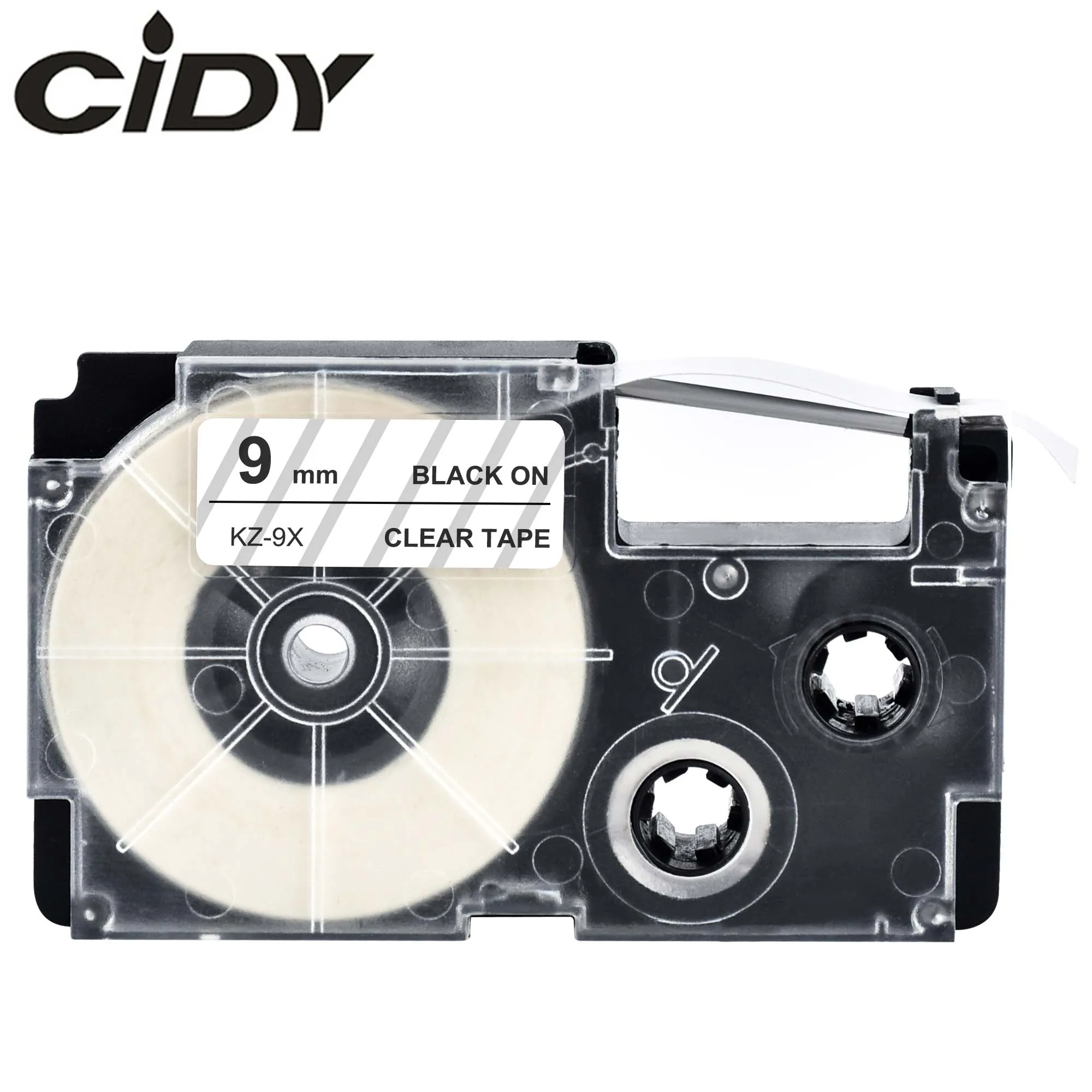 CIDY 10 шт совместимый XR 9X XR-9X 9 мм черный на прозрачной ленте картридж для Casio EZ-label