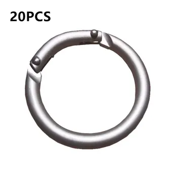 

20PCS Aluminum Alloy Carabiners Spring Gate Snap Clip Hook Key Ring Buckle Round Shape Practical Buckles