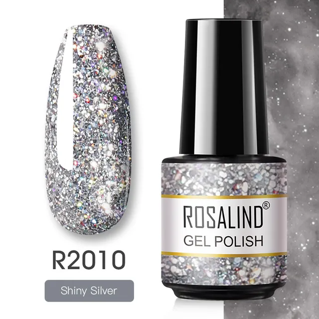 ROSALIND Gel Nail Polish Glitter Gel For Manicure Art Semi Permanent Hybrid Varnish Need UV LED Base Top Coat Nail Polish RAR2010