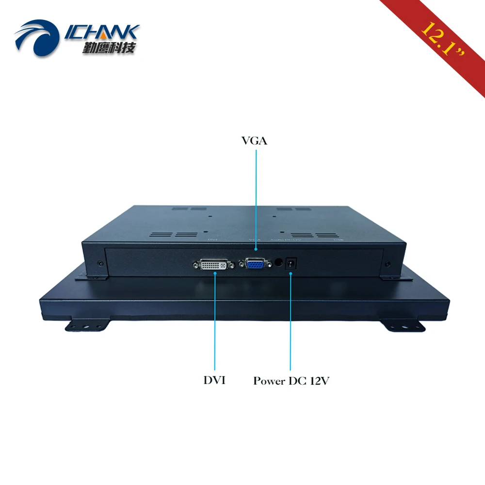 K120TN DV2/12 1 дюйма 1024x768 4:3 металлический корпус открытая рамка DVI монитор/12 дюймов VGA