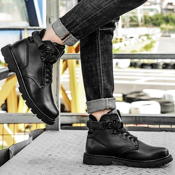 

Handmade Natural Leather Boots Men Fashion Autumn And Winter Shoes Men Keeping Warm Winter Snow Boots Shoes