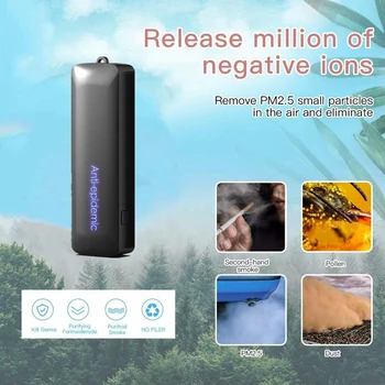 

Personal Wearable Air Purifier Necklace USB Mini Portable Air Freshener Ionizer Negative Ion Generator