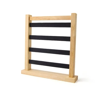 

Wooden Jewellery Organizer Rack Earrings Holder Necklace Bracelet Stand Rotating Keyring Display Storage