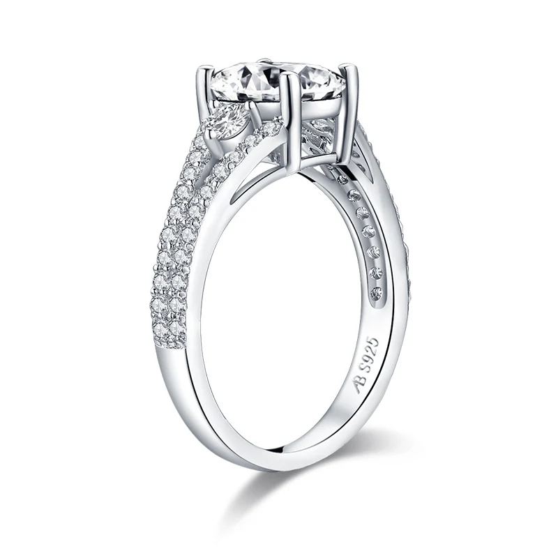 AINUOSHI классические 2,0 CT овальные Режущие кольца на годовщину стерлингового серебра 925 пробы кубическое циркониевое Помолвочное, обручальное кольцо ювелирные изделия для женщин