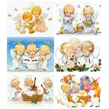 

HUACAN 5d Diy Diamond Painting Angel Embroidery Cartoon Diamond Art Full Drill Mosaic Handmade Gift