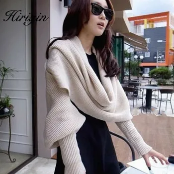 

New Autumn/winter Fashion Personality Knitted Cardigan Shawl Two Wearing Methods of Personality Shawl Around Neck