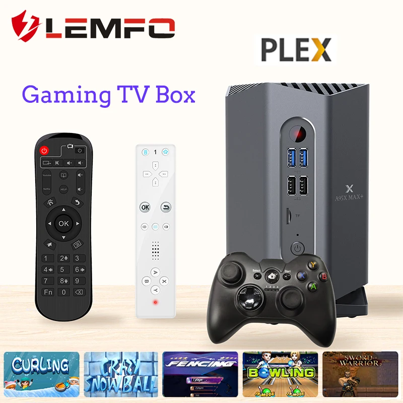 LEMFO ТВ приставка EMCP S922X с поддержкой Plex Android 9,0 A95X MAX+ гигабитная сеть 4 Гб ОЗУ 64 Гб ПЗУ Wifi Bluetooth 4,2 игровая ТВ приставка