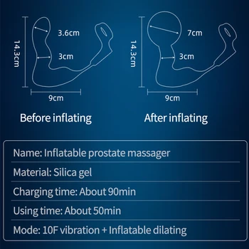 Inflatable Vibrator Anal Plug Ball Remote Butt Plug With Vibration Sexy Toys Vibrating Prostate Massager Silicone Anal Dilator 6